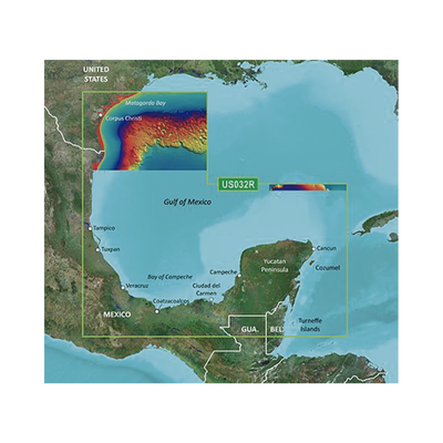 Mapa VUS032R Sur del Golfo de México.