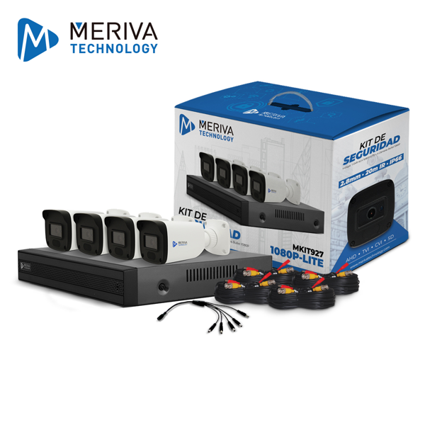 Kit 4x4 mkit927 incluye 1 dvr 4ch mxvr-4004a 1080p-lite + 4 cámaras bullet 1080p 2mp 2.8mm mbashd2202 + 4 cables 18mts c/u + fuente de poder y distribuidor de energia n9000 analitica basica p2p 2.0 cloud