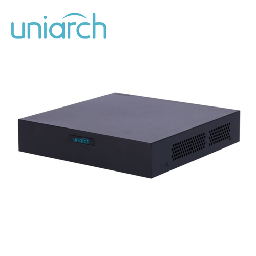 Dvr pentahibrido uniarch xvr-104f / 6 canales de video / 4 canales analogicos (2 mp lite) / 2 canales ip (6 mp) / salida simultánea hdmi / vga / 1 disco duro de  8 tb / 12 vcd / audio sobre coaxial (solo en tvi)