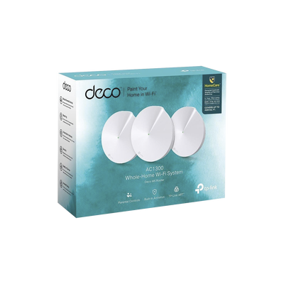 KIT de sistema Router inalámbrico Deco M5 mesh para Hogar / Doble banda AC 1300 / 2 puerto Gigabit / 4 antenas internas / Seguridad de HomeCare gratuito por 3 años