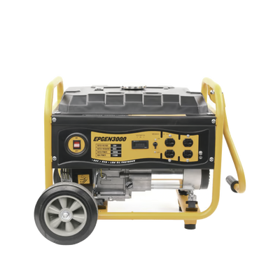 [EPGEN3000] Generador a Gasolina / Planta de Emergencia 3kW, 110Vca, Encendido de Jalón, Jaula con Ruedas para Fácil Traslado