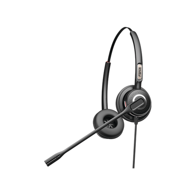 [HT202] Diadema binaudal (duo) con tecnología antishock para teléfonos IP FANVIL y Polycom con micrófono de cancelación de ruido, larga durabilidad 