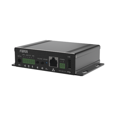 [PA3F] Gateway para Voceo IP/SIP,  Entrada de audio (3.5mm), salida de amplificador integrado de hasta 30W, puerto USB (reproducción de MP3),