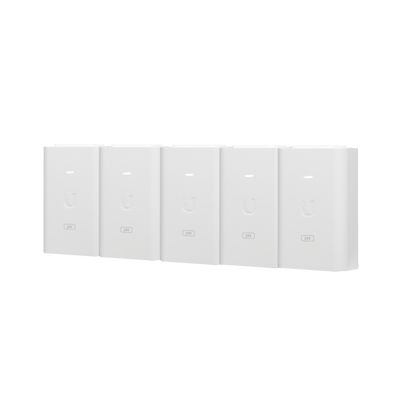 [POE-24-24W-5P] 5 Unidades del Adaptador PoE Ubiquiti de 24 VDC, 1.0 A con puerto Gigabit, color blanco
