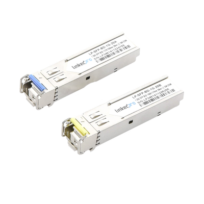 [LP-SFP-BD-1G-20] Transceptores Ópticos Bidireccionales SFP (Mini-Gbic) / Monomodo 1310 & 1550 nm / 1.25 Gbps / 1000BASE-BX / Conector LC/UPC Simplex / DDM / Hasta 20 km / 2 Piezas 