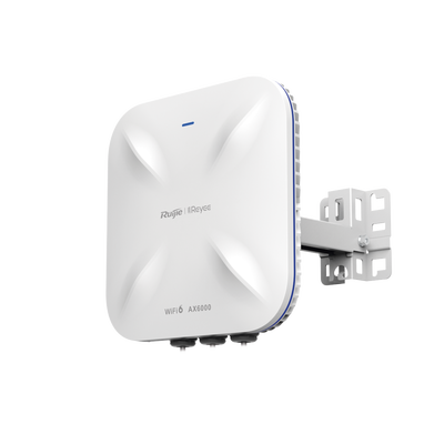 [RG-RAP6260(H)] Punto de Acceso Wi-Fi 6 Industrial para Exterior Omnidireccional 5.95Gbps, MU-MIMO 4x4, 360°, Filtros Anti Interferencia y Auto Optimización con IA, puerto eth 2.5G y SFP