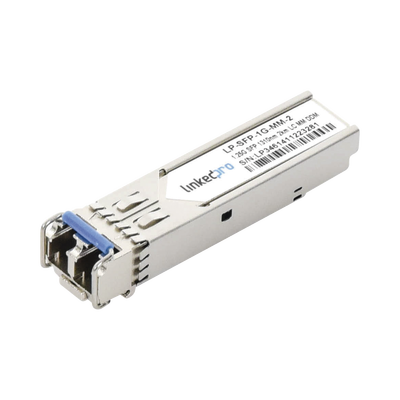 [LP-SFP-1G-MM-2] Transceptor Óptico SFP (Mini-Gbic) / Multimodo 1310 nm / 1.25 Gbps / 1000BASE-SX / Conectores LC/UPC Dúplex / DDM / Hasta 2 km 