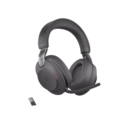 [EVOLVE2-85-MS-BK-A] Jabra Evolve2 85, Auricular stereo versión MS con cancelación de ruido activa, dongle USB-A indicador de ocupado (Busylight)(28599-999-999)