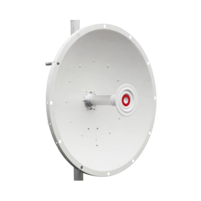 Antena direccional de 2ft, 5.9 a 7.1 GHz, Ganancia 30 dBi, Conectores RP-SMA Hembra, Polarización doble, incluye montaje para torre o mástil 
