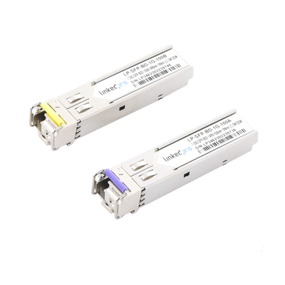 [LP-SFP-BD-1G-100] Transceptores Ópticos Bidireccionales SFP (Mini-Gbic) / Monomodo 1490 & 1550 nm / 1.25 Gbps / 1000BASE-BX / Conector LC/UPC Simplex / DDM / Hasta 100 km / 2 Piezas 