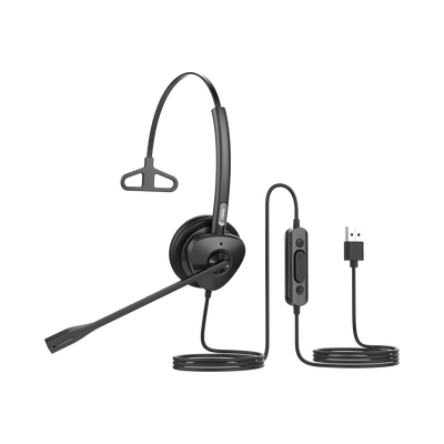 Diadema monoaural con tecnología antishock para teléfonos IP FANVIL con interfaz USB con micrófono de cancelación de ruido, larga durabilidad 