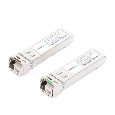 [LP-IND-SFP-BD-10G-3] Transceptores Ópticos Industriales Bidireccionales SFP+ (Mini-Gbic) / Monomodo 1270 & 1330 nm / 10 Gbps / 10GBASE / Conector LC/UPC Simplex / DDM / Hasta 3 km / 2 Piezas
