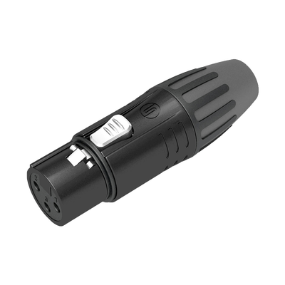 [SCMF3-B] Conector XLR hembra | Carcasa Enchapada en Negro | Contactos Enchapados en Plata | 