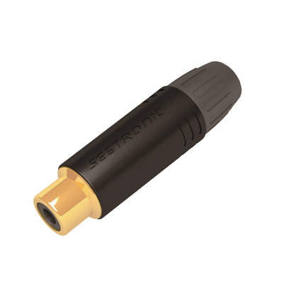 [MT390] Conector Hembra RCA | Carcasa Enchapada en Negro | Contacto Enchapado en Oro | Cable OD 3.5-6.5mm