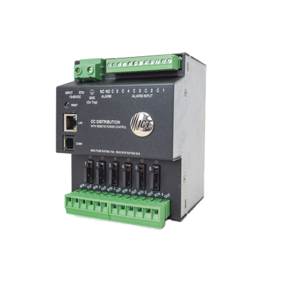 [ICTDINPDU6] Fuente de distribución de 6 salidas, control y monitoreo Ethernet, Vo: 10-60V Dc, para montaje en riel din