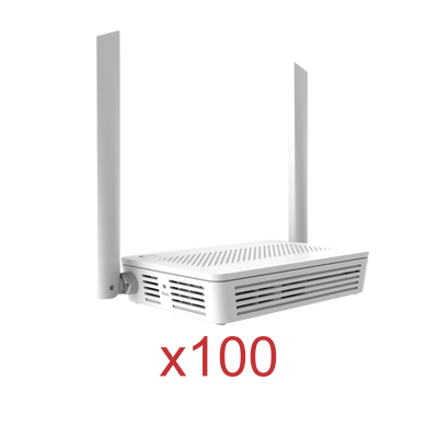 ONT GPON WiFi doble banda (2.4/5 GHz), 2 puertos LAN GE + 2 FE, conector SC/APC, 100 pzs