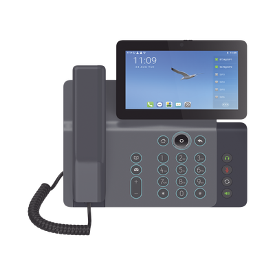 [V67] Videoteléfono IP inteligente Insignia, Android 9.0, 20 líneas SIP, pantalla a color 7" ajustable, Teclado de iluminación configurable, PoE, conferencia local de 10 vías.