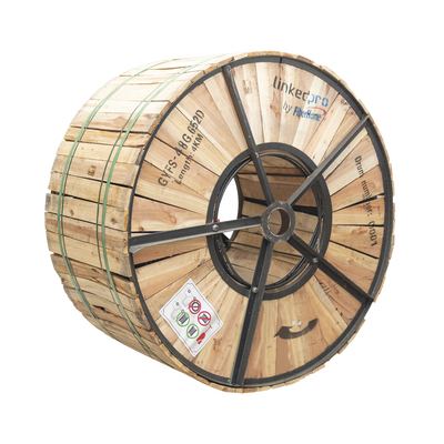 Carrete de 4 km de Fibra Óptica para Exterior G.652D, Armada, Monomodo de 48 Hilos, Loose Tube, Color Negro, Para Instalación en Ducto Subterráneo o Enterrado Directo