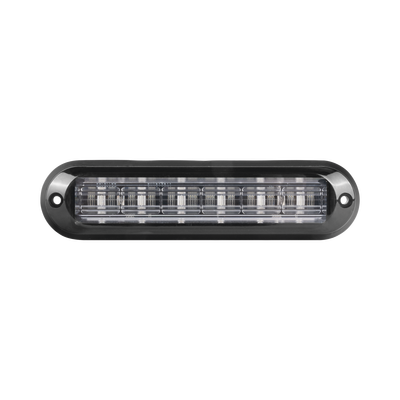 Luz Auxiliar Ultra Brillante IP67 de 6 LEDs, Color Claro, con mica transparente y bisel negro