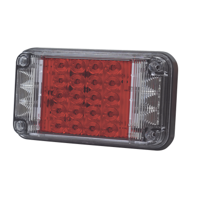 [XLTE2345R]  Luz de Advertencia de 7X4", Color Rojo, Con Luces de Trabajo, Ideal para Ambulancias
