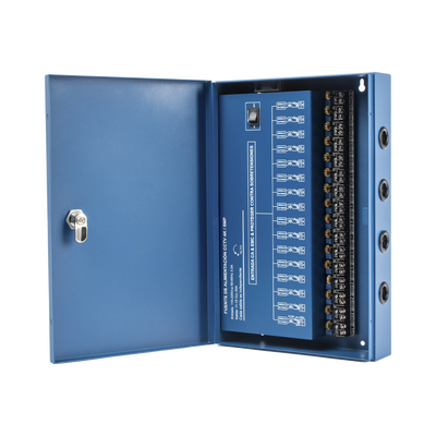 [XP-16DC-20-4KV] Fuente de Poder Profesional HEAVY DUTY @ 20 Amperes / 16 Canales / Hasta 1.25A por Salida / Ajuste Independiente de 11 a 15 Vcc por Salida / Protección Contra Sobrecargas / Filtro de Ruido Especial para Cámaras 4K.