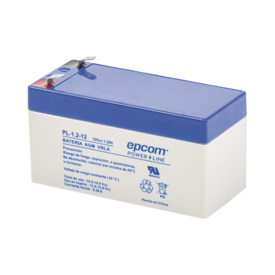 [PL-1.2-12] Batería 12 Vcc / 1.2 Ah / UL / Tecnología AGM-VRLA / Para uso en equipo electrónico Alarmas de intrusión / Incendio/ Control de acceso / Video Vigilancia / Terminales F1 / Cargador recomendado CHR-80.