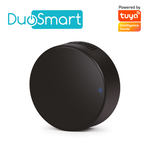 Modulo ir + sensor de temperatura y humedad wifi 2.4ghz duosmart l30 controla equipos que usen control remoto infrarrojo con monitoreo de temperatura y humedad ambiental compatible con app duosmart

