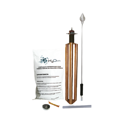 [KDA-LU] Punta Pararrayos para 80 m de Diámetro de Protección con Electrodo y Mejorador de Terreno.