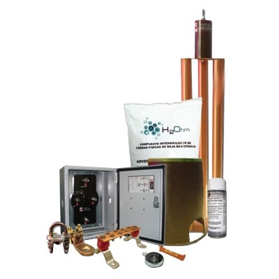 [KIT-MASTER-100K] Kit de Tierra Física modelo TG100K con Electrodo Magnetoactivo 67 x 17 cm, capacidad Max: 100 AMP