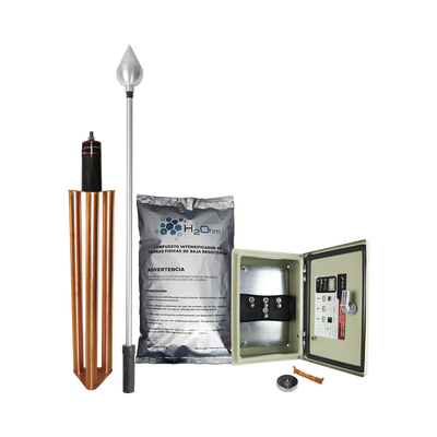 Kit de Pararrayo con Punta en Aluminio con Diámetro de Protección de 160 metros. 