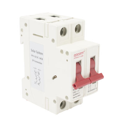  Térmica 2P,  63 A,  Corriente Directa  800 Vcc para Aplicación Fotovoltaica Montaje Riel DIN