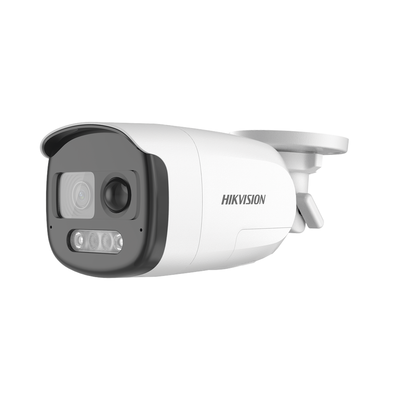 [DS-2CE12DF3T-PIRXOS] [ColorVu] Bala TURBOHD 2 Megapixel (1080p) / Imagen a Color 24/7 / Lente 2.8 mm / Luz Blanca 40 mts / Exterior IP67 / WDR 130 dB / Sensor PIR / Sirena Integrada / Salida de Audio Estrobo ROJO - AZUL / Micrófono Integrado