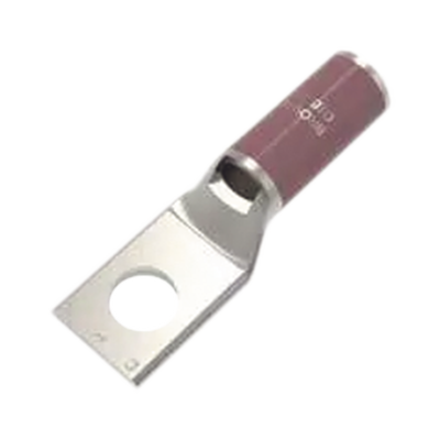 [HUB-YA2CL2-BOX] Zapata Terminal de Compresión BURNDY Cañón Corto para Tornillo de 1/4" y Calibre 2 AWG.