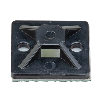 Montaje-Sujetador Adhesivo STRONGHOLD de 4 Vías de 3/4" x 3/4" x 1/4", Color Negro,  Nylon 6.6 Retardante de Llamas V-2, Paquete de 100pz