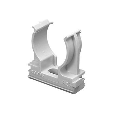 Soporte de presión (Abrazadera), PVC Auto-extinguible, abierto para tubería de 40 mm