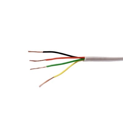 [1104-1101/1000] Bobina de 305 Metros /  Cable de Cobre / 4 x 22 AWG / Tipo CM-CL2 / Para Interior / Color Blanco / Para Aplicaciones de Alarmas de Intrusión y Automatización