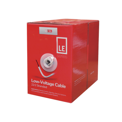 [SF-22-02-LE] Bobina de 305 Metros de Cable / 2 x 22 AWG / Tipo CCA de Color Blanco / Aplicaciones en Alarmas de Intrusión/Control de Acceso/Automatización/ Interfonos y TV porteros