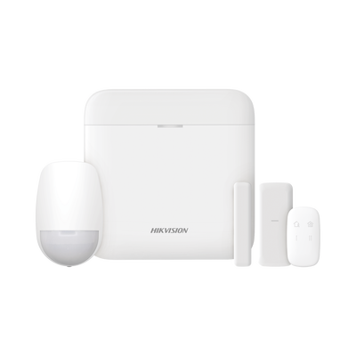 [DS-PWA48-KSLIM] (AX PRO) KIT de Alarma AX PRO / Incluye: 1 Hub con bateria de respaldo / 1 Sensor PIR / 1 Contacto Magnético slim / 1 Control Remoto / WiFi / Compatible con Hik-Connect P2P