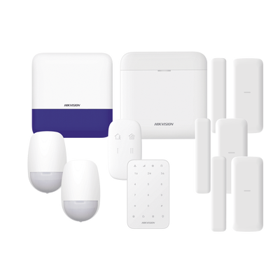 [DS-PWA48-FULL-K] (AX PRO) KIT de Alarma AX PRO / Incluye: 1 Hub con batería de respaldo/ 2 Sensores PIR / 3 Contactos Magnéticos mini / 1 Control Remoto / 1 Sirena Inalambrica Exterior /1 Teclado Inalámbrico / WiFi / Compatible con Hik-Connect P2P