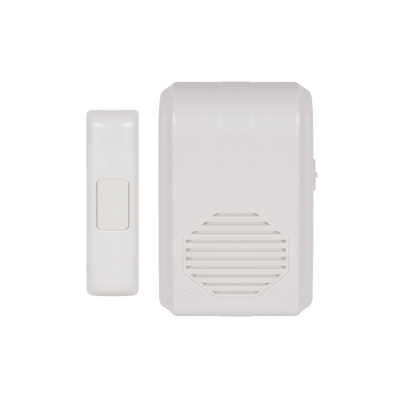 Timbre Inalámbrico Para Puerta Con 10 Tonos, Hasta 150m Linea de Vista, Con Receptor Inalámbrico Incluido, 110Vca 