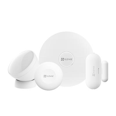 [CS-B1] Kit de Alarma Inalambrico / Incluye: 1 Hub, 1 Sensor PIR, 1 Contacto Magnético y 1 Smart Boton / Configuración y Visualización por App Móvil EZVIZ / Protocolo Zigbee