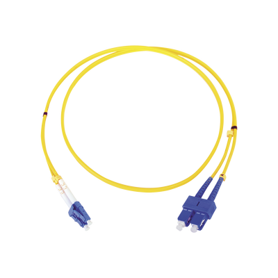 Jumper de Fibra Óptica Monomodo LC/SC Duplex de 1 metro 