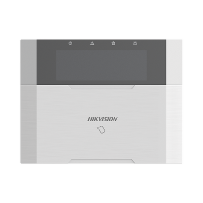 [DS-PK1-LRT-HWB] (AX HYBRID PRO) Teclado Compatible con el Panel Hybrid Pro Hikvision DS-PHA64-LP y DS-PHA64-LP(B) / Pantalla LCD / 2 zonas cableadas / 1 salida de alarma / 64 Llaveros