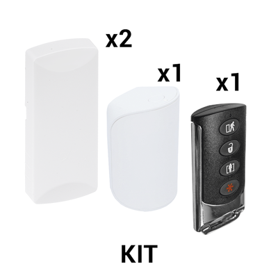 [KIT-RF-SFIRE-2] KIT Básico Sensores Inalámbricos - Incluye 2 Contactos Magnéticos, 1 PIR y 1 Llavero - Compatibles con Honeywell y PRO4GEN2