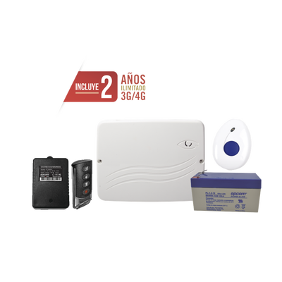 [PRO4-GEN2-FALL] Kit de Panel de Alarma Híbrido 4G LTE con botón de Pánico y Detección de Caídas Inalámbrico, Incluye SIM con 2 años de Datos y APP Gratis