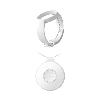 [DS-PDEBP2-EG2-WB/BAND] (AX PRO) Botón de Pánico Doble Inalámbrico Portátil HIKVISION / IP54 / Indicador LED + (AX PRO) Pulsera para Botón de Pánico Portátil