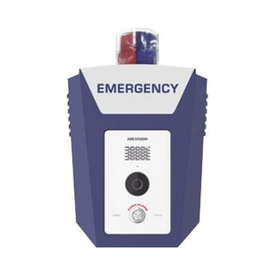 Estación de Alarma de Panico de Emergencia / Cámara 2 Megapixel / Video y Audio / Sirena y Estrobo (Azul y Rojo) / 10 Mts de IR / ISUP 