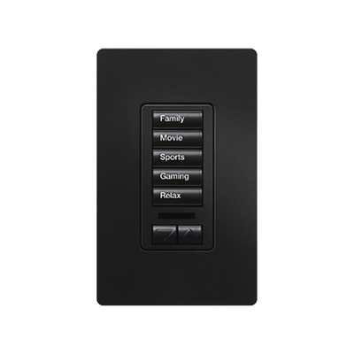 [RRDW5BRLMN] (RadioRA2) Teclado seetouch 5 botones, 2 botones subir/bajar, programe escenas diferentes en cada botón.