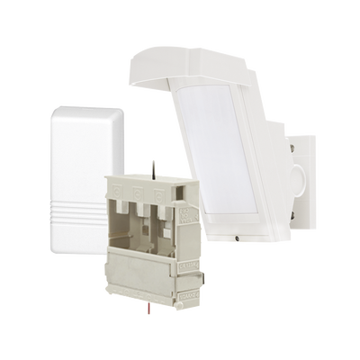 [HX40-RAM-WH] Detector de Movimiento PIR Antimascara / 100% Exterior /  Inalámbrico / Hasta 12 metros a 85°; de cobertura/ Instalación a 3 metros / Incluye transmisor 5816 para paneles Honeywell