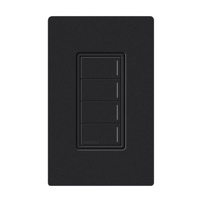 [RRSTW4BMN] (RadioRa3) Botonera Sunnata Negro 4 escenas para Radio RA3, programe escenas diferentes en cada botón.